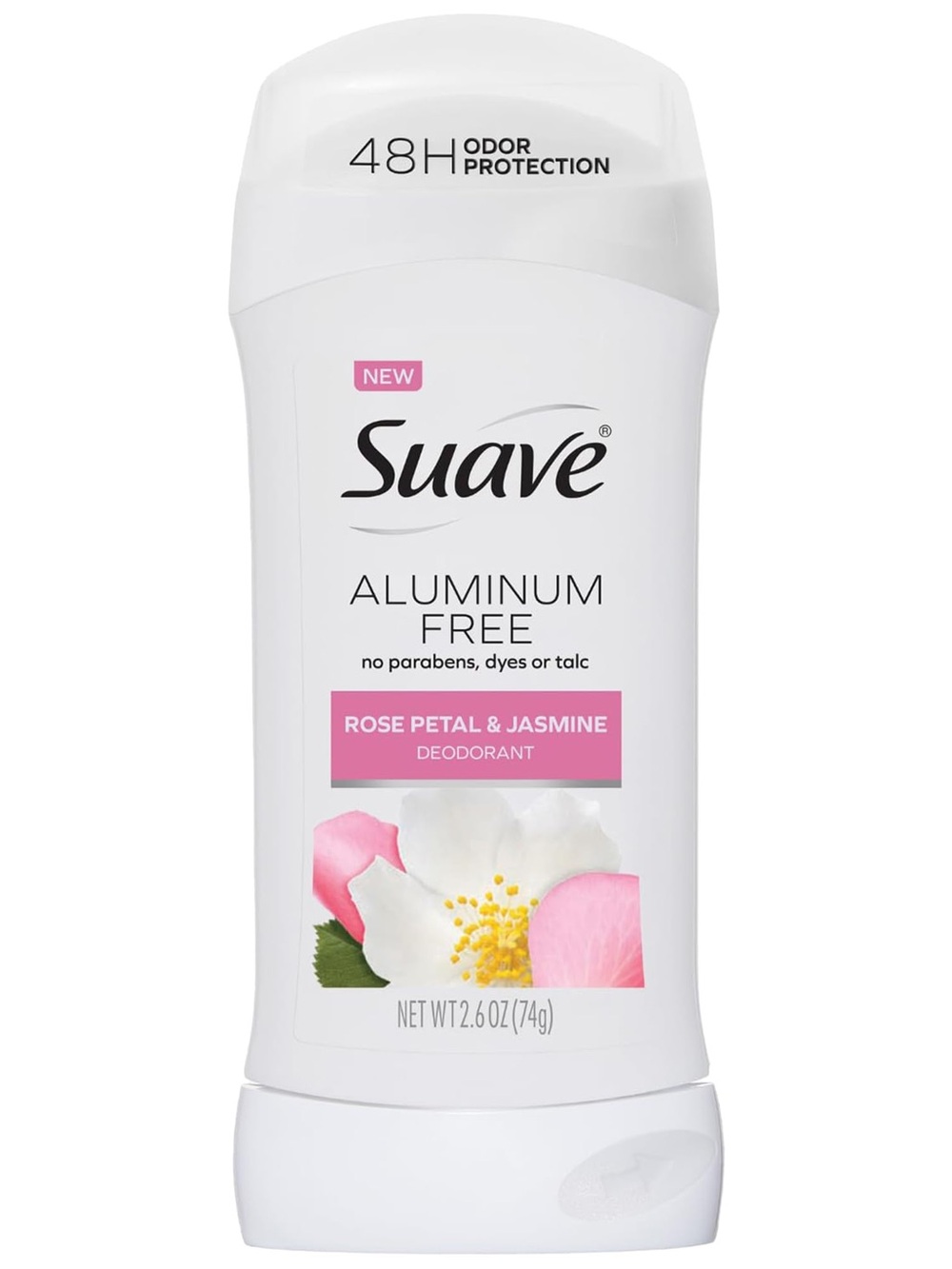 New Aluminum Free Rose Petal & Jasmine Deodorant Stick - White/Pink